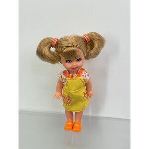 Vintage 1994 Mattel Kelly Doll In Yellow Dress With Polka Dot Top & Orange Shoes